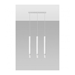 Luminaire Center Suspension Wezyr Bar Verre,acier blanc 3 ampoules 120cm