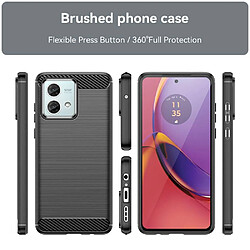 Htdmobiles Coque pour Motorola Moto G84 5G - housse etui silicone gel carbone + verre trempe - NOIR