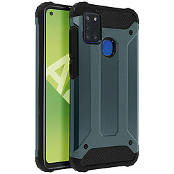 Avizar Coque Galaxy A21s Protection Bi-matière Design Relief Antichute bleu nuit