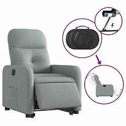 Maison Chic Fauteuil Relax pour salon, Fauteuil inclinable électrique gris clair tissu -GKD40126 pas cher