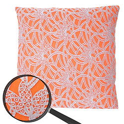 Decoshop26 Coussin orange style baroque 45x45 cm déhoussable DEC04075