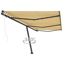 Maison Chic Auvent automatique | Store banne extérieur | Marquise sur pied 600x300 cm Jaune/Blanc -MN85626