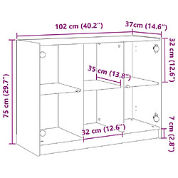 vidaXL Buffet vieux bois 102x37x75,5 cm bois d'ingénierie pas cher