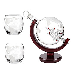 Ensemble de Carafe à Whisky Globe Decanter de 850 Ml pour Alcool Seulement 1 Verre