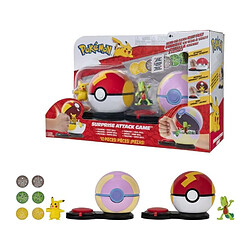 2 Poké Balls avec leur Pokémon et 6 disques d'attaques - BANDAI - Pokémon - Poké Ball attaque surprise Pikachu vs Arcko - Je