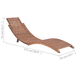 vidaXL Chaises longues pliables lot de 2 Bois de teck solide pas cher