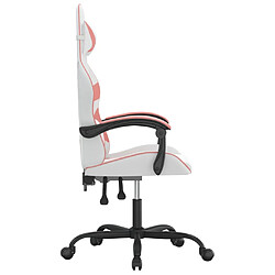 Avis vidaXL Chaise de jeu Blanc et rose Similicuir