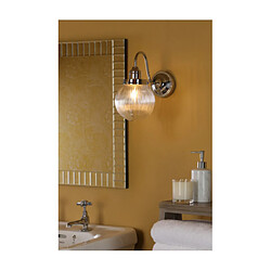 Lumière Applique Salle de Bain Chrome Poli Verre Nervuré IP44 pas cher