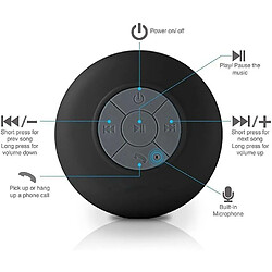 Avis Chrono Portable Mini HIFI Waterproof Shower Pool Wireless Bluetooth Speaker Handsfree with Mic (Noir)