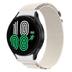 Bracelet en nylon boucle à crochet en G pour votre Samsung Galaxy Watch 5 40mm/44mm/Watch 5 Pro 45mm/Watch4 40mm/44mm - blanc