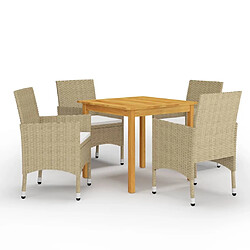 Maison Chic Ensemble de salle à manger de jardin 5 pcs,Table et chaises d'extérieur Beige -GKD343457