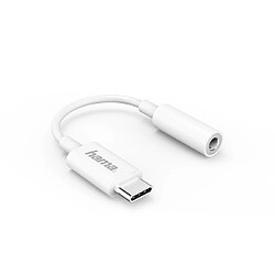 HAMA Adaptateur USB-C sur prise audio femelle de 3,5 mm, blanc