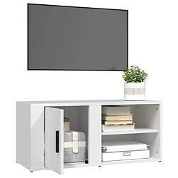 Acheter vidaXL Meuble TV Blanc 80x31,5x36 cm Bois d'ingénierie