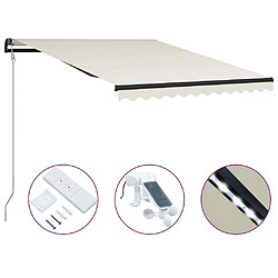 Maison Chic Store banne | Auvent rétractable de porte | Marquise Brise-soleil et capteur de vent LED 300x250 cm Crème -GKD41727