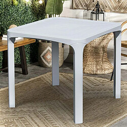 Table bar café Poly rotin 80x80 Grand Soleil Olè, Couleur: Blanc