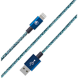 BigBen Connected Câble Tissé USB A/Lightning 2m - 2.4A Bleu