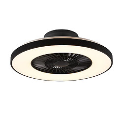 Lumière Ventilateur de plafond moderne Halmstad noir mat 3000-6500K télécommande 