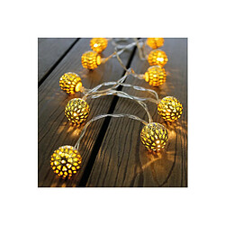 Guirlande lumineuse EDM - boules dorées - esprit de Noël - 2,5 m - lumière chaude - 10 ampoules LED - 71315