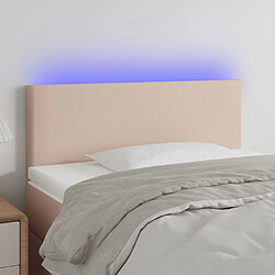 Maison Chic Tête de lit scandinave à LED,meuble de chambre Cappuccino 90x5x78/88 cm Similicuir -MN70984