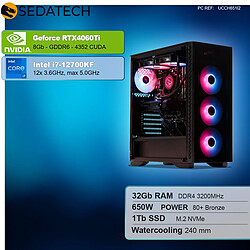 Sedatech PC Gamer Compact • Intel i7-12700KF • RTX4060Ti • 32Go RAM • 1To SSD M.2 • sans OS