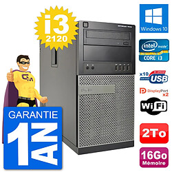 PC Tour Dell 7010 Intel Core i3-2120 RAM 16Go Disque Dur 2To Windows 10 Wifi - Occasion