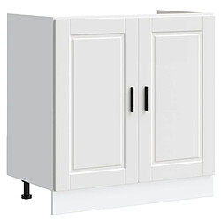 vidaXL Meuble bas pour évier Porto blanc 80x46x81,5 cm bois ingénierie