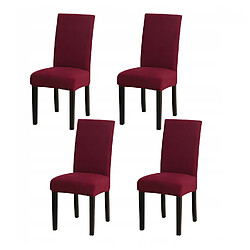 CJC Housse de chaise élastique 4 pièces Rouge