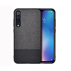 Wewoo Housse Coque de protection antichoc épissage PU + chiffon pour Xiaomi Mi 9 Noir