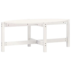 vidaXL Table basse Blanc 118x63x45 cm Bois massif de pin