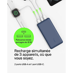 SANAG Batterie Externe Usb-C 20000Mah (Power Bank Puissance De 20K, Entrée Et Sortie Usb-C, 2 Ports Usb-A, Câble Usb-C Vers Usb-A Fourni, Pour Iphone, Galaxy, Pixel, Ipad, Airpods, Etc.) - Bleu