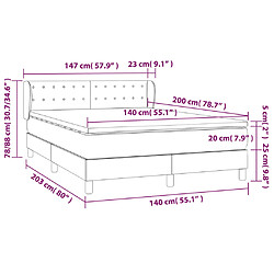 vidaXL Sommier à lattes de lit et matelas Vert foncé 140x200cm Velours pas cher