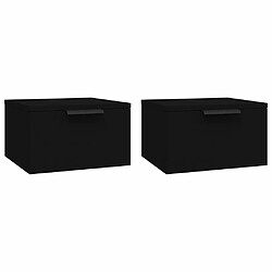 Maison Chic Lot de 2 Tables de Chevet murales - Tables de Nuit noir 34x30x20 cm