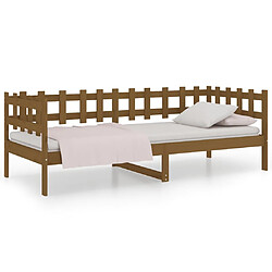 vidaXL Lit de jour sans matelas marron miel 80x200 cm bois pin massif