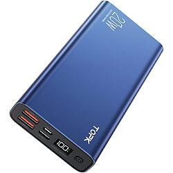 SANAG Power Bank 20 W Pd3.0 Batterie Externe 20 000 Mah Charge Rapide Type C Entrées/Sorties Écran Numérique Chargeur Portable Bleu