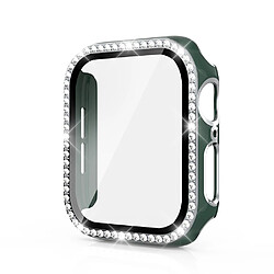 Coque en TPU Cadre en cristal de galvanoplastie vert/argent pour votre Apple Watch 4/5/6/SE 40mm