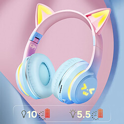 Avis Avizar Casque Bluetooth Oreilles de Chat Lumineuses Bleu