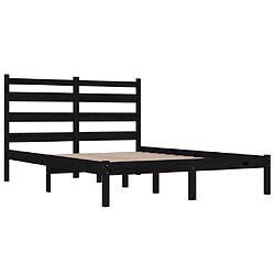 Avis vidaXL Cadre de lit sans matelas noir bois massif 120x200 cm