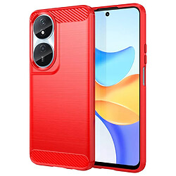 Htdmobiles Coque pour Honor 90 Smart / Honor X7b - housse etui silicone gel carbone + film ecran - ROUGE