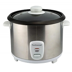 Techwood Cuiseur Riz 1,8L avec Cuve amovible anti-adhérente 2 positions de chauffe Témoin de Cuisson couleur INOX