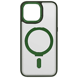 Avizar Coque MagSafe pour iPhone 15 Pro Silicone Gel Anneau Fonction Support Vert