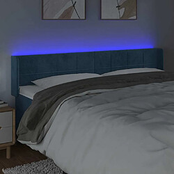 Avis Maison Chic Tête de lit moderne à LED lumineuse pour chambre - Décoration de lit Bleu foncé 163x16x78/88 cm Velours -MN64095