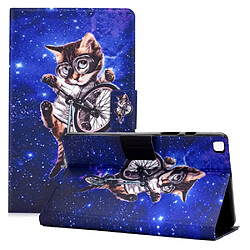 Etui en PU Conception d'impression de motifs Chat et vélo pour votre Samsung Galaxy Tab A7 Lite 8.7 pouces T220/T225