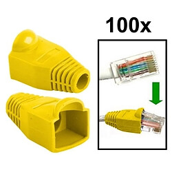 Wewoo Jaune pour RJ45, 100 pcs câble réseau couvre-bouchon