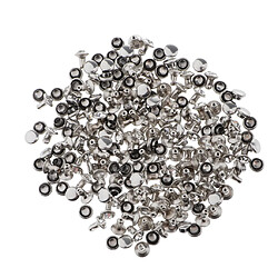 Acheter 100pcs artisanat en cuir de bouton de bouton pression pour accessoires de vêtement argent 6mm