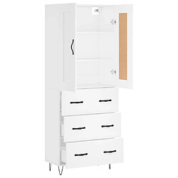 Avis vidaXL Buffet haut Blanc 69,5x34x180 cm Bois d'ingénierie