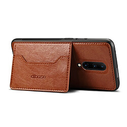 Acheter Wewoo Coque TPU + PC + PU Etui de protection Texture pour OnePlus 7 Pro avec support et fentes cartes Marron