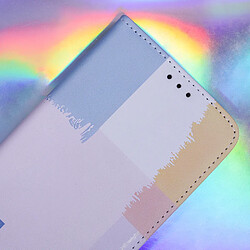 Coque en simili cuir pastel carré colorée pour Huawei P30 Lite pas cher