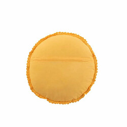 Paris Prix Coussin Rond Déco Dentelle 40cm Ocre