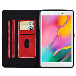 Etui en PU avec support et porte-carte pour votre Samsung Galaxy Tab A 8.0 (2019) SM-T290 (Wi-Fi)/SM-T295 (LTE) - rouge