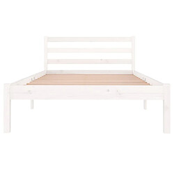 Acheter Maison Chic Lit adulte - Lit simple Cadre de lit,Structure du lit Contemporain Bois massif de pin 100x200 cm Blanc -MN80382